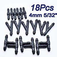 18x Arandela del parabrisas Conector Adaptador de conector tubería Pieza en T Recto 3 vías Pieza en Y Limpiaparabrisas…
